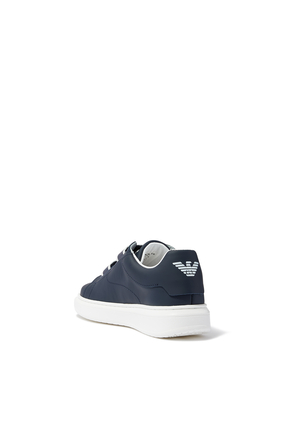 Kids Touch-Strap Leather Sneakers